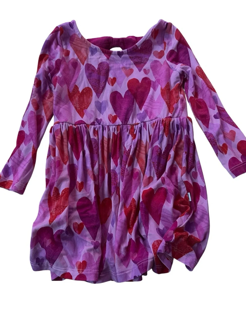 Little Sleepies pink hearts and crafts bow back skater with bodysuit 18-24
